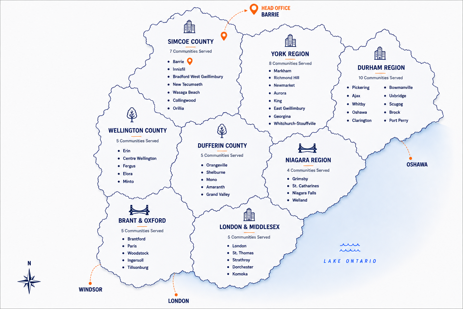 Service coverage map